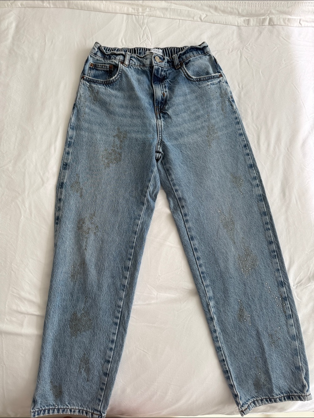 Zara Light Blue Relaxed Straight Jeans